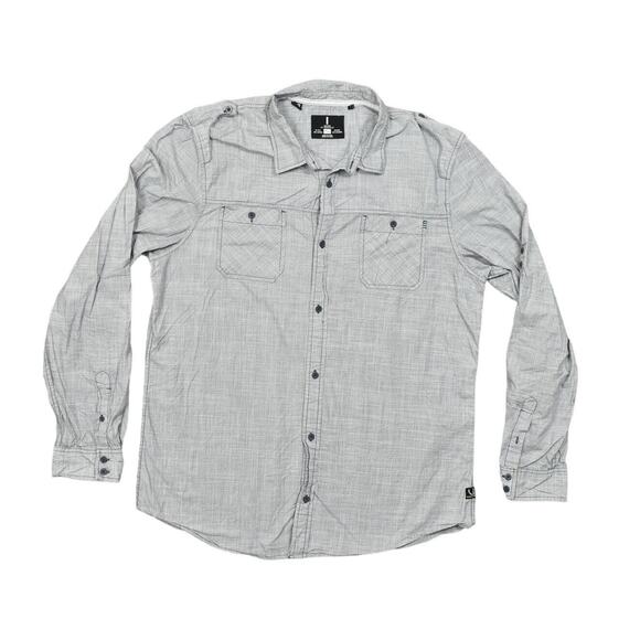 Jeans By Buffalo Gray Button-Up Shirt Men 2XL Cotton Classic - Picture 1 of 8